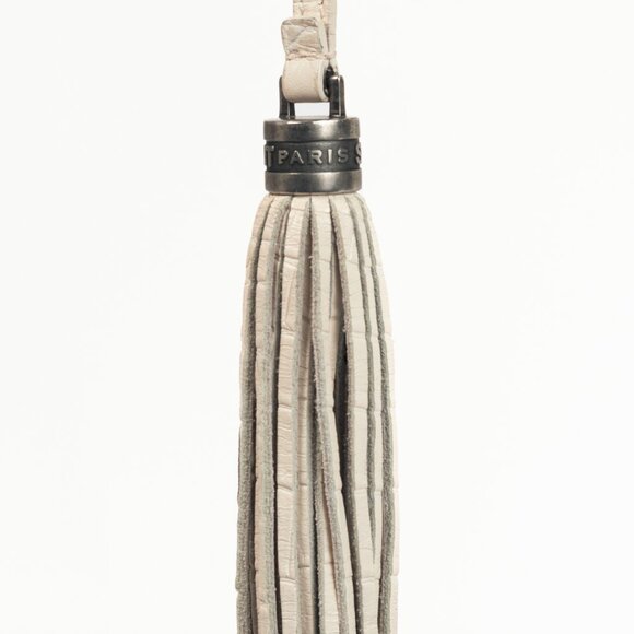 Saint Laurent Lou Camera White Croc-Embossed Crossbody - Picture 8 of 14